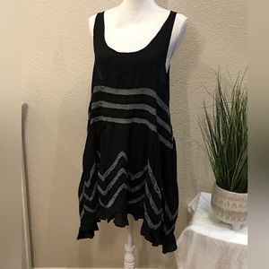 Free People lightweight black lace Flowy Boho swing dress Intimately Free sz L